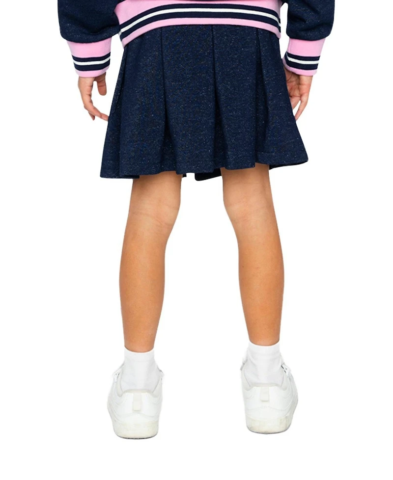 Deux par Deux Toddler Girls ( 2 to 5 ) Pleated French Terry Skirt Denim