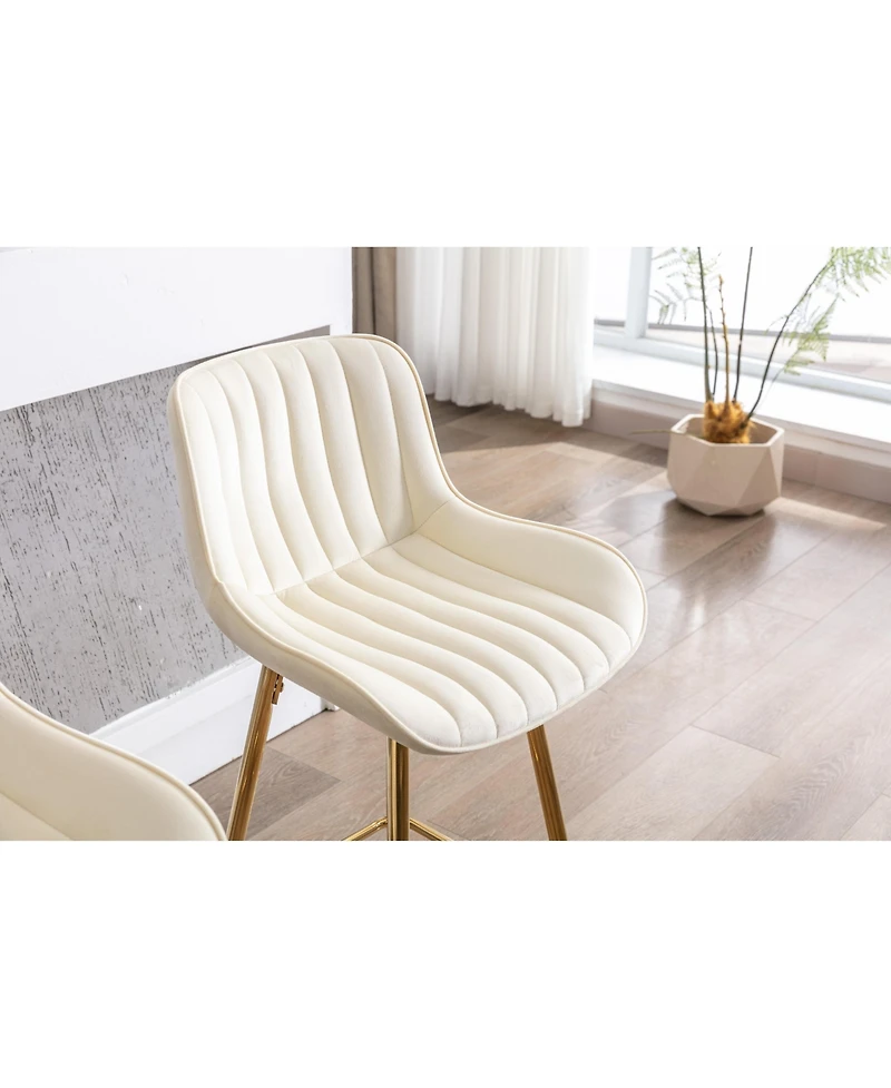 flynama 30" Velvet Counter Stools Set of 2