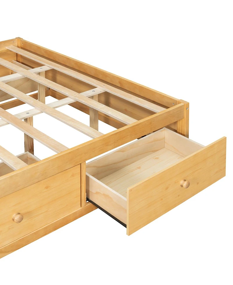 Streamdale Furniture Platform Bed With 4 Drawers, Footboard Storage, No Headboard