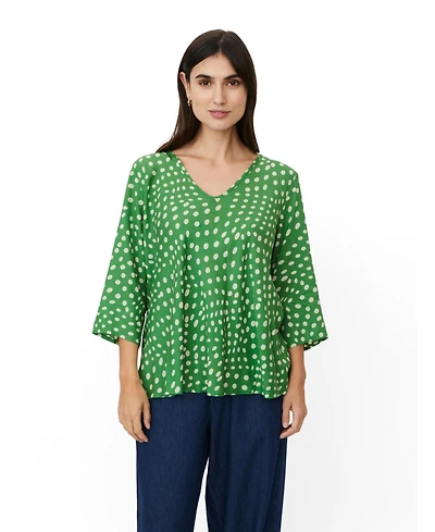 Masai Copenhagen Women's MaKatacia V-Neck Polka Dot Blouse