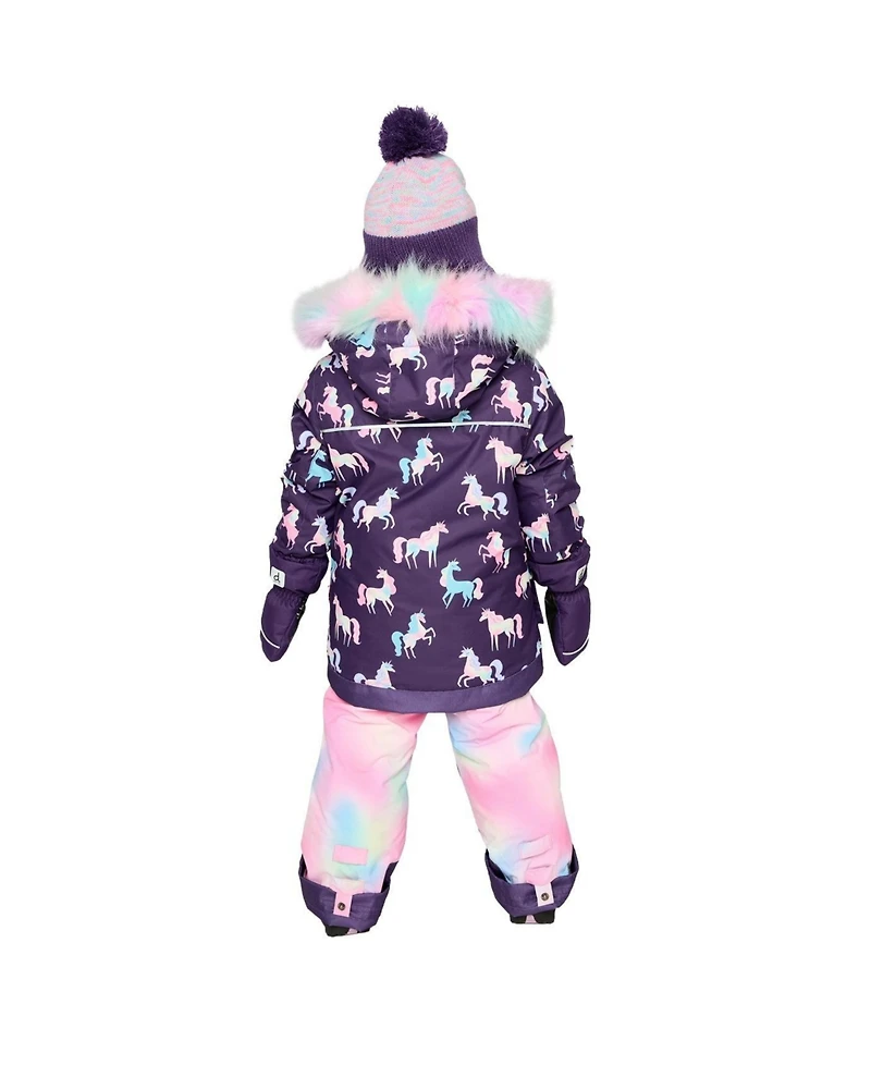 Deux par Toddler Girls (2T-5T) Two Piece Play Snowsuit Unicorn Print Pants