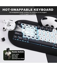 Lisen C68 Pbt Panda Keycap Set for Windows, Mac, iOS, and Android