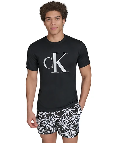 Calvin Klein Men's Logo Short-Sleeve Rash Guard