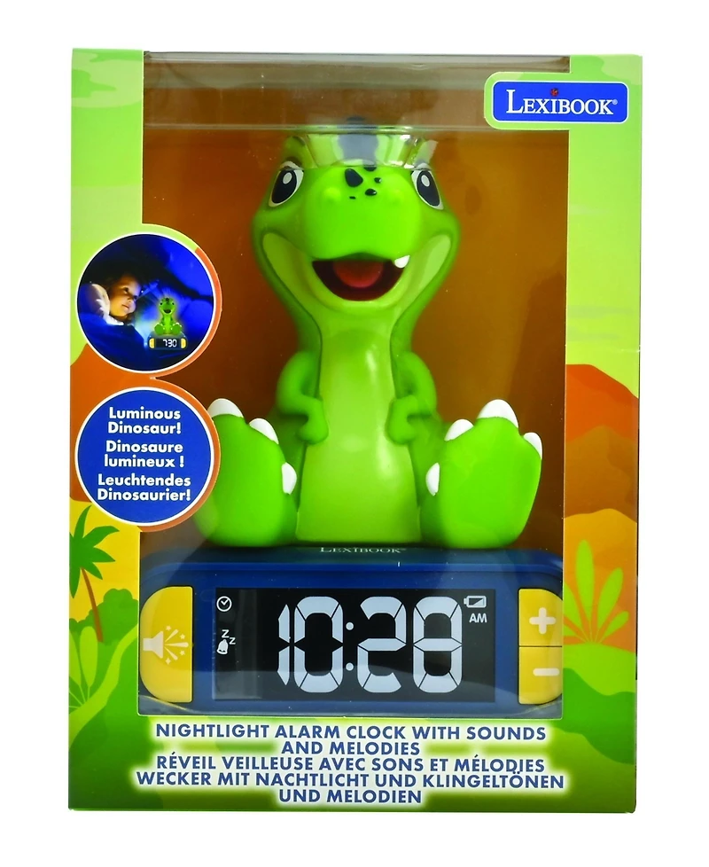 Lexibook , Dinosaur Nightlight Alarm Clock, Clock, Alarm clock for boys and girls, Snooze, RL800DINO