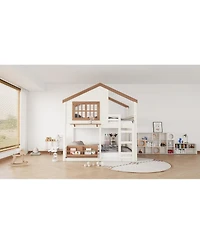 Streamdale Furniture House Bunk Bed With Bookshelf