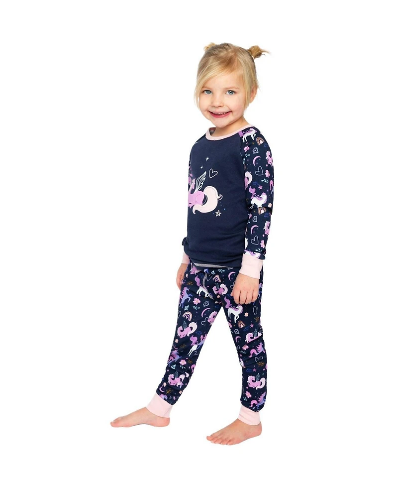 Deux par DeuxKids&baby(2T-5T) Toddler Girl Cotton Two Piece Pajama Set Unicorn Print