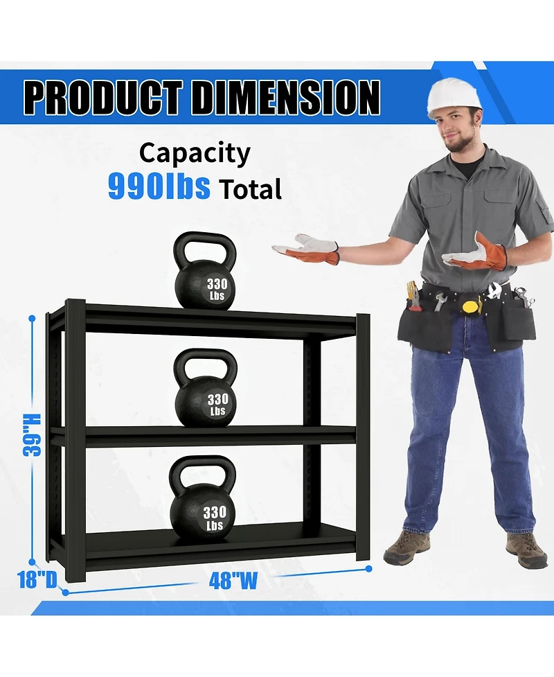 Boyel Living Fish Tank Stand 48 Inch Heavy Duty Steel 3 Tier Adjustable Shelves