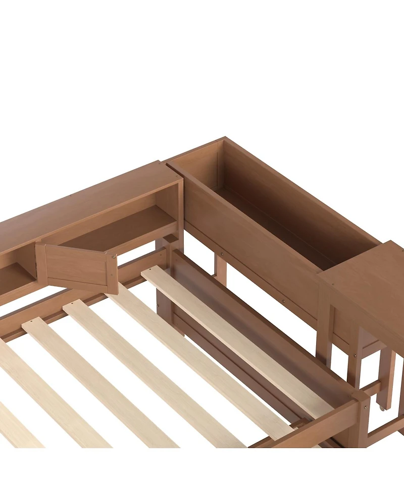 Streamdale Furniture Daybed with Trundle, Storage, Shelves and Desk