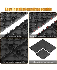 Streamdale Furniture 12inch Stone Texture Interlocking Patio Deck Tiles
