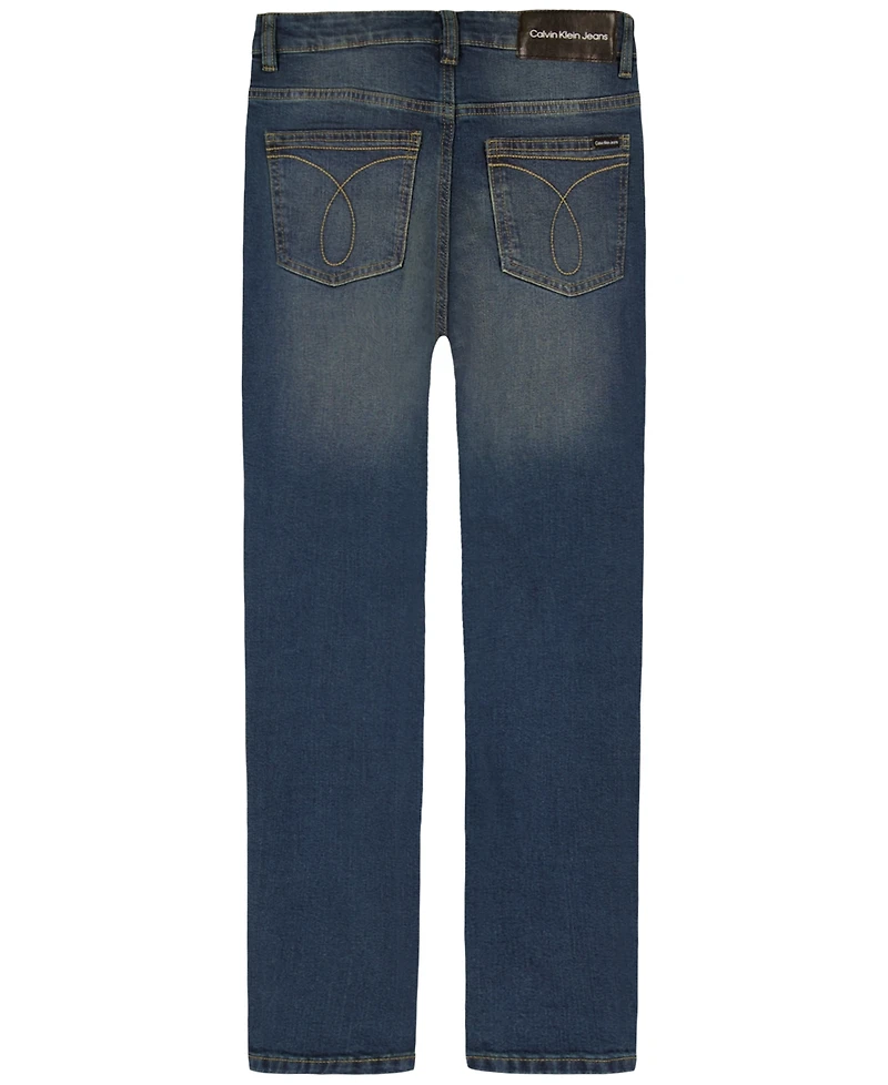 Calvin Klein Big Boys Slim-Fit Denim five-pocket Jeans