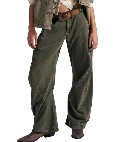 Free People Women's Mid-Rise Slouchy Barrel-Leg Trousers