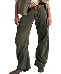 Free People Women's Mid-Rise Slouchy Barrel-Leg Trousers