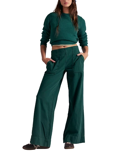 Free People Women's Breezy Denim Pull-On Cotton Jeans