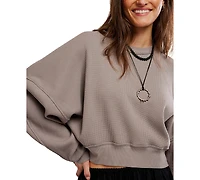 Free People Women's We The Raglan-Sleeve Crewneck Top