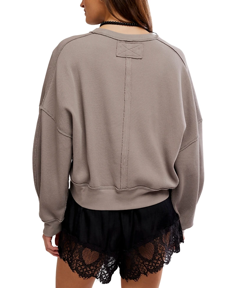 Free People Women's We The Raglan-Sleeve Crewneck Top