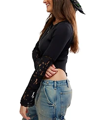 Free People Women's Seamless Smocked Boat Neck Long-Sleeve Top