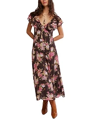 Free People Women's Free-Est Ruffle-Trim V-Neck Maxi Dress