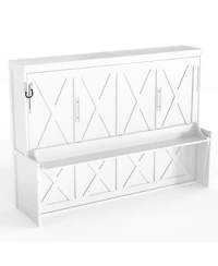 Streamdale Furniture Murphy Bed with a desk, Usb Charging Station, Led Lights