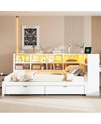 Streamdale Furniture Daybed with Storage, Led, Usb