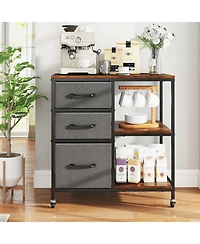 Mecale 3-Drawer Mobile File Cabinet with Charging Station