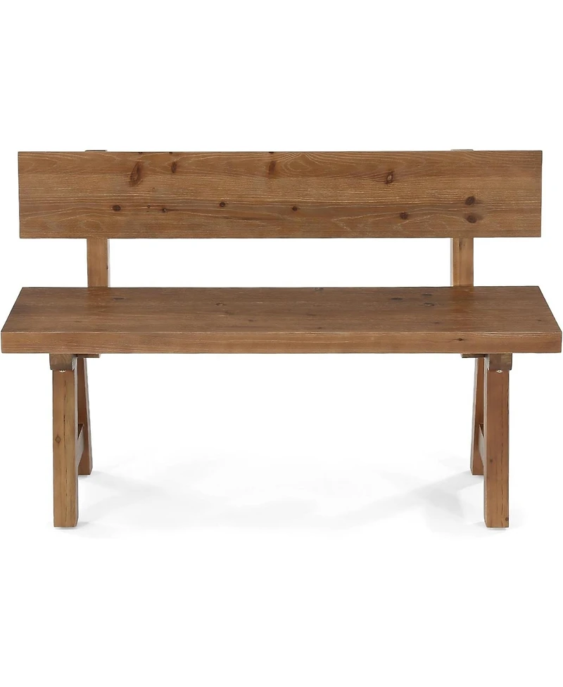 Tribesigns Solid Wood Bench with Back,47-In Long Farmhouse Wooden Indoor Window Bench Seat for Entryway,Mudroom,Living Room,Easy Assembly