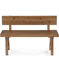 Tribesigns Solid Wood Bench with Back,47-In Long Farmhouse Wooden Indoor Window Bench Seat for Entryway,Mudroom,Living Room,Easy Assembly
