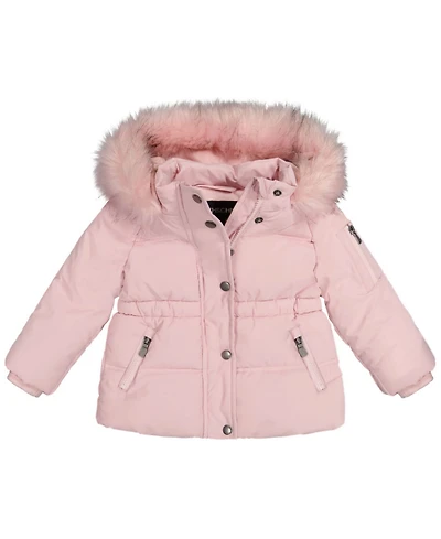 S Rothschild & Co Toddler Girls' 2T-5T Long-Sleeve Velvet Touch Parka Coat