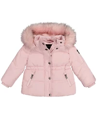 S Rothschild & Co Toddler Girls' 2T-5T Long-Sleeve Velvet Touch Parka Coat