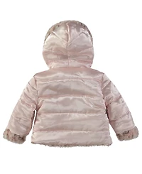 S Rothschild & Co Toddler Girls' 2T-5T Long-Sleeve Fur Reversible Jacket
