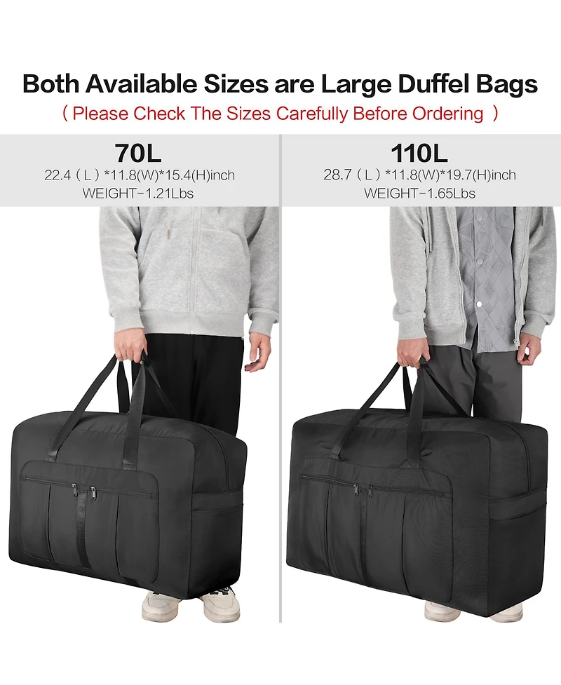 Piscifun Large Foldable Travel Duffel Bag Water Resistant Multi Purpose Storage