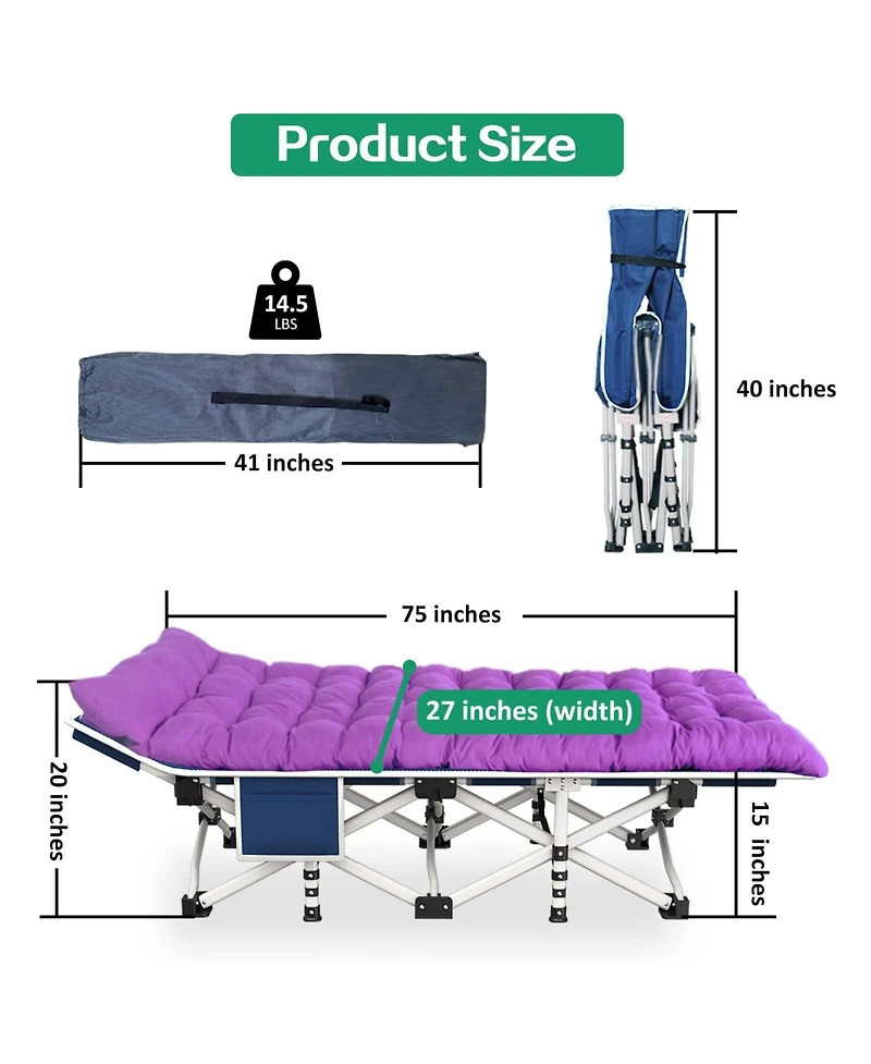 Aofar Camping Sleeping Pad Mattress Folding Bed Carry Bag