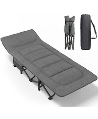 Aofar Camping Cot Portable Folding Bed with Cushion Tent Carry Bag