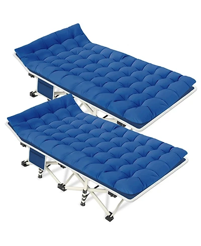 Aofar 2 Pack Camping Folding Bed With Mattress Oxford Portable Heavy Duty