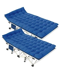 Aofar 2 Pack Camping Folding Bed With Mattress Oxford Portable Heavy Duty