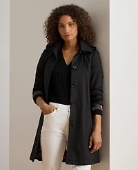 Lauren Ralph Women's Hooded A-Line Raincoat
