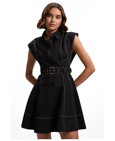 Karen Millen women's High Neck Mini Dress