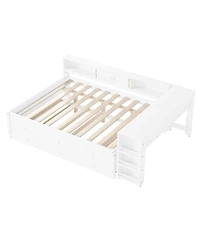 Streamdale Furniture Wood Daybed with Trundle, Storage, Shelves and Desk