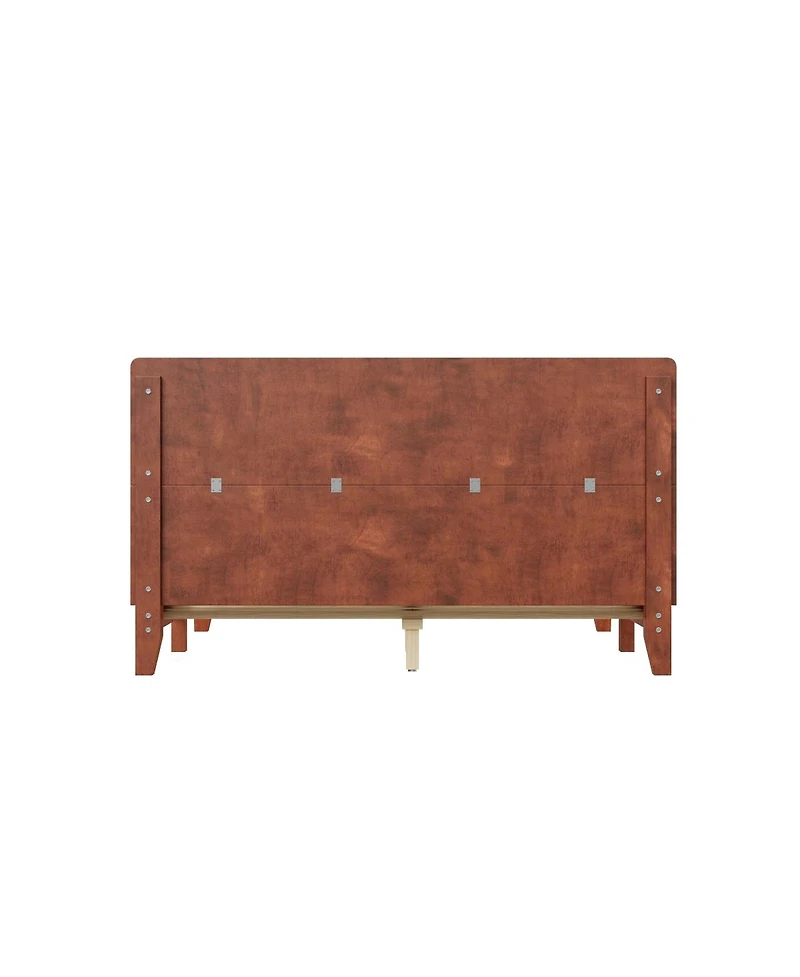 Streamdale Furniture Platform Bed Frame with Headboard , Wood Slat Support