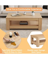 Streamdale Furniture Modern Wood Double-Layered Coffee Table