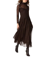 Astr the Label Women's Mixed-Media Lace Bodice Maxi Dress