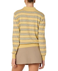 Astr the Label Women's Ribbed Polo Collared Sweater