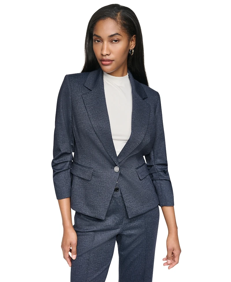 Dkny Women's Ponte One-Button Ruched-Sleeve Jacket