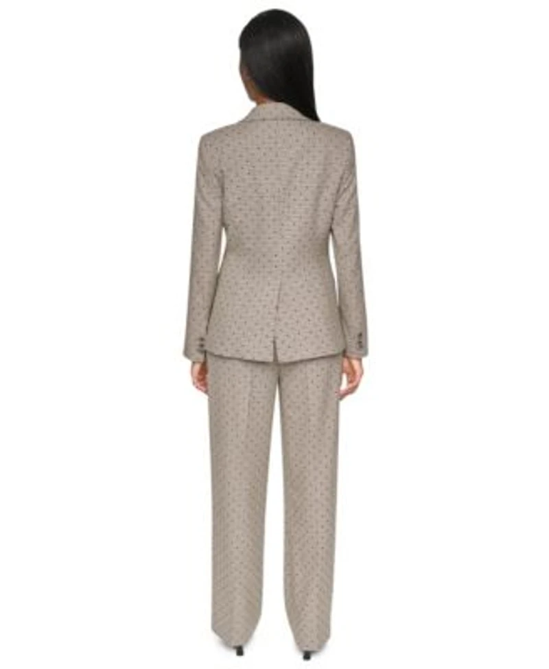Dkny Womens One Button Notch Collar Blazer High Rise Straight Leg Full Length Pants