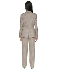 Dkny Womens One Button Notch Collar Blazer High Rise Straight Leg Full Length Pants