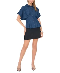 Vince Camuto Women's Button-Down Short-Sleeve Top