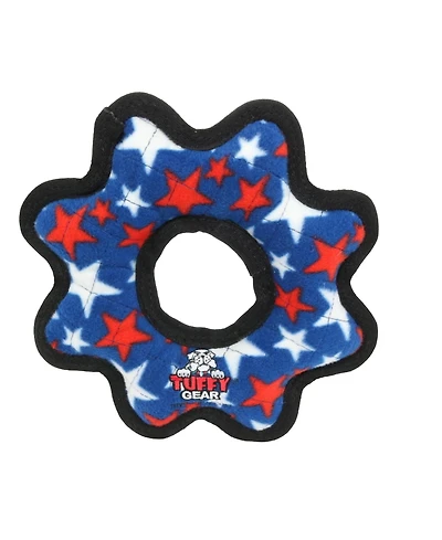 Tuffy Medium Gear Ring Star, Plush Squeaky Dog Toy