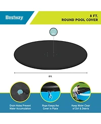 Bestway Flowclear Fast Set 8' Round Swimming Pool Cover for Above Ground Pools