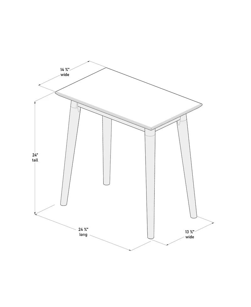 Sunset Living Furniture Mid-Century Modern Rectangular Side Table