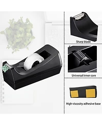 Danrong 6 Pack Clear Tape Dispenser Set Non Slip Base Desktop Office School Supplies