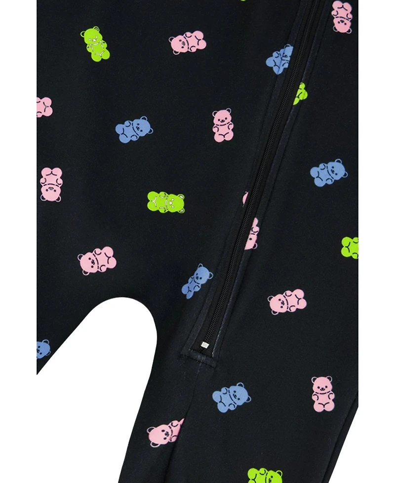 Deux par Deux Toddler Girl One Piece Thermal Underwear Printed Gummy Bears